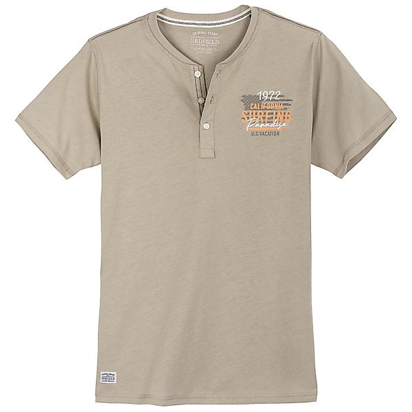 redfield V-Shirt Redfield Henley-T-Shirt Übergröße beige günstig online kaufen