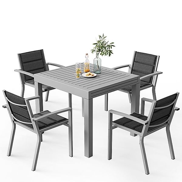 HOMALL Gartentisch Gartentisch Aluminium Ausziehtisch 80/160 günstig online kaufen
