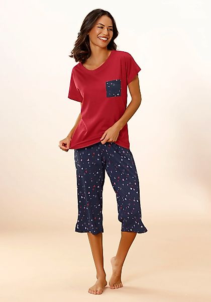 Vivance Dreams Capri-Pyjama 2-teilig, 2 tlg. mit niedlichem Herzen-Sterne-D günstig online kaufen