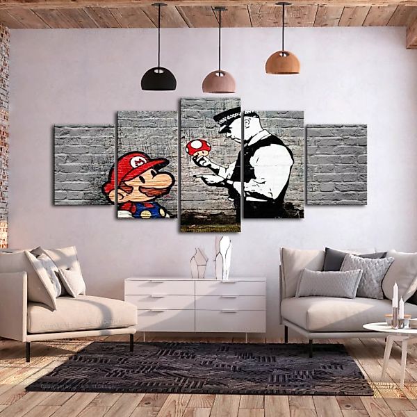 Wandbild Super Mario and Policeman (5 parts) Wide XXL günstig online kaufen