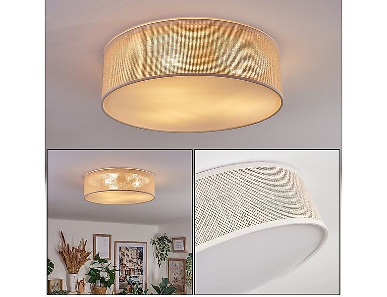 hofstein Deckenleuchte Deckenlampe aus Metall/Papiergeflecht/Kunststoff in günstig online kaufen