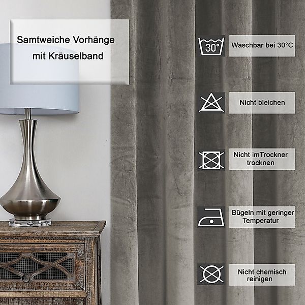 Haus und Deko Gardine Verdunkelungsvorhang Samt günstig online kaufen