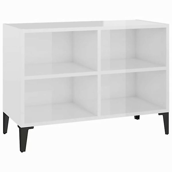 furnicato TV-Schrank mit Metallbeinen Hochglanz-Weiß 69,5x30x50cm (1-St) günstig online kaufen