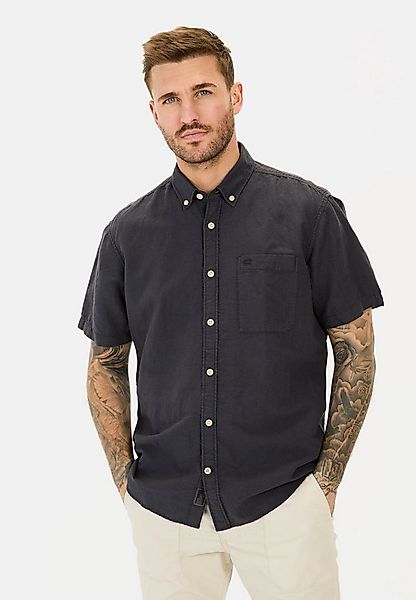 camel active Kurzarmhemd aus einem Baumwoll-Leinenmix Kurzarm Button-Down B günstig online kaufen