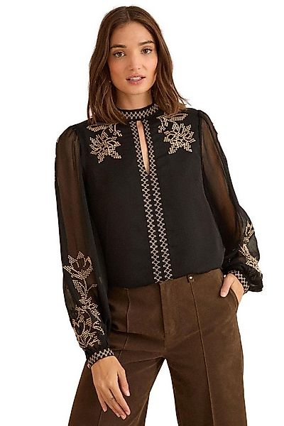 Love & Roses Langarmbluse Love & Roses Langärmelige Bluse mit Stehkragen (1 günstig online kaufen