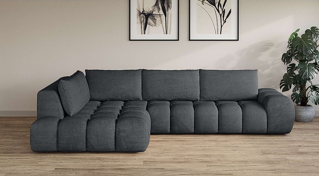 OTTO home Ecksofa "AZITA L-Form, XL 296 cm - Designsofa in Bubble-Optik" lo günstig online kaufen