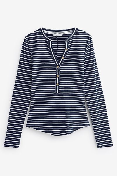 Next Langarmshirt Langärmeliges Henley-Oberteil mit Zierknopf günstig online kaufen