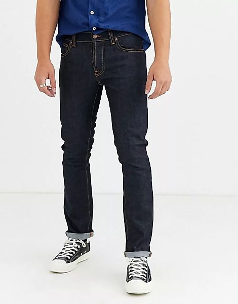 Nudie Jeans Co – Grim Tim – Schmale, gerade geschnittene Jeans in marinebla günstig online kaufen