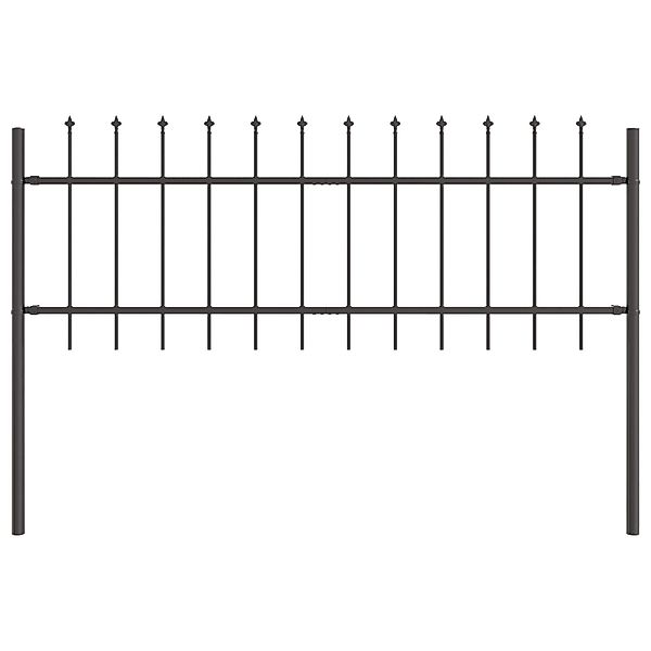 vidaXL Gartenzaun Gartenzaun mit Speerspitzen Grau günstig online kaufen
