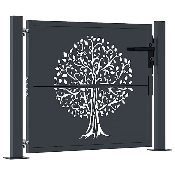 vidaXL Gartentor Anthrazit 105x105 cm Stahl Baum-Design 153155 günstig online kaufen