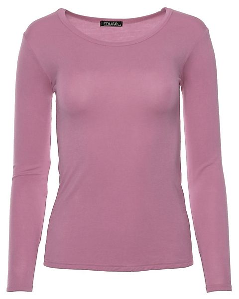 Muse Rundhalsshirt Basic Rundhals Langarmshirt Skinny günstig online kaufen