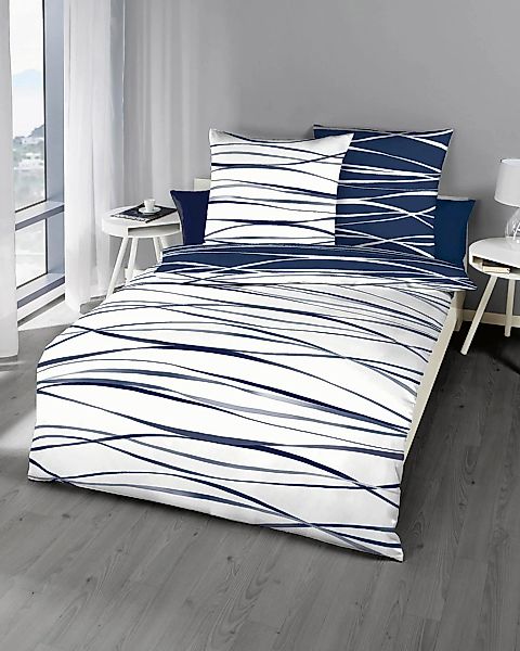 Kaeppel Wendebettwäsche "Motion" 3 Stk. tlg. Mit feinen Wellenlinien günstig online kaufen
