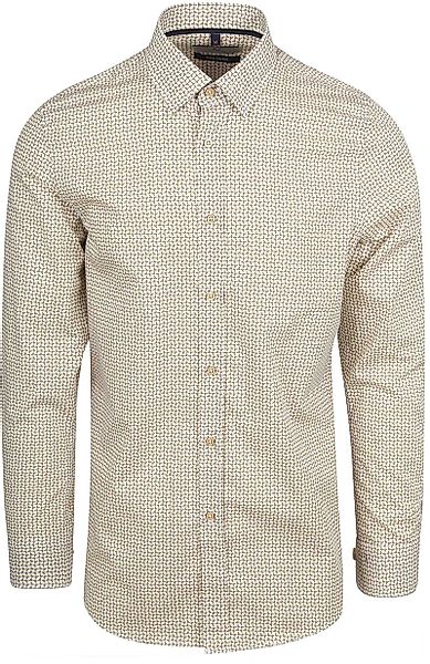 Suitable Hemd Druck Beige - Größe M günstig online kaufen