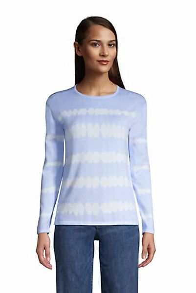 Feinstrick-Pullover Batik Gestreift, Damen, Größe: M Normal, Blau, Baumwoll günstig online kaufen