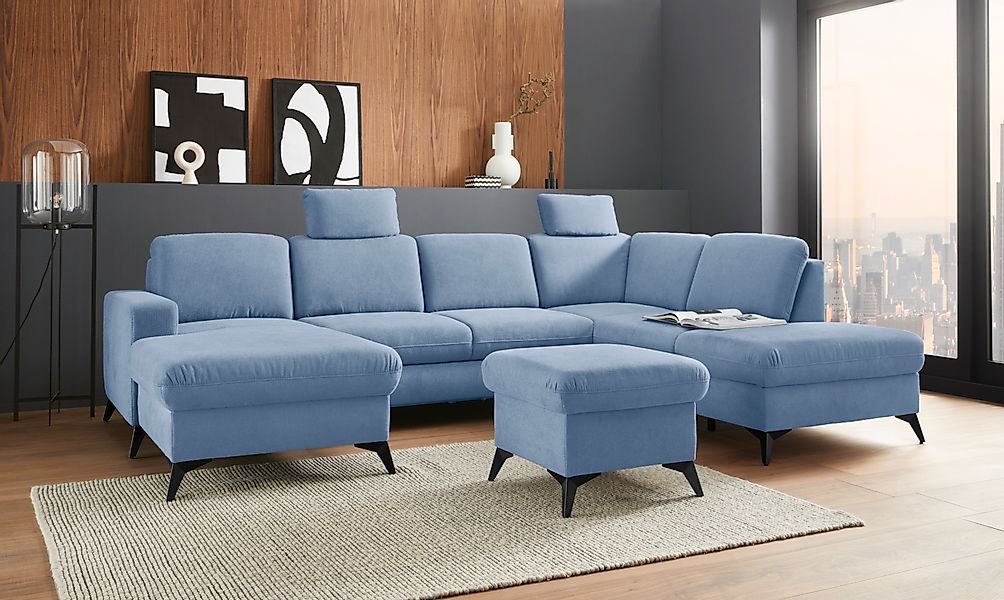 Home affaire Wohnlandschaft »Lolland U-Form« Wahlweise mit Bettfunktion und günstig online kaufen