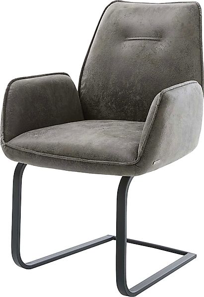 DELIFE Polsterstuhl Zoa-Flex, Freischwinger flach Schwarz günstig online kaufen