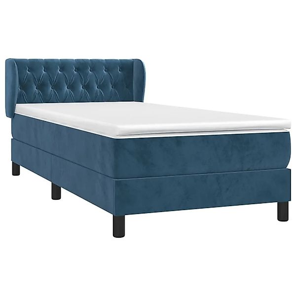 vidaXL Boxspringbett mit Matratze Dunkelblau 100x200 cm Samt 3127659 günstig online kaufen