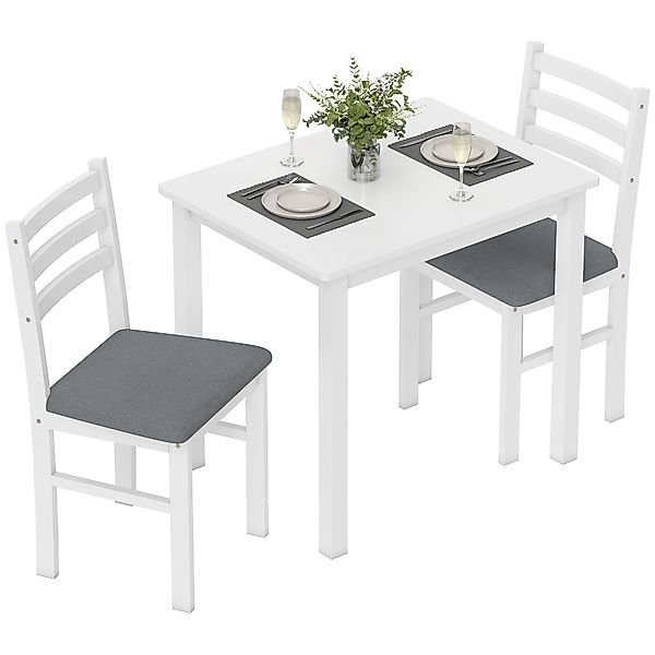 HOMCOM Essgruppe Esstisch mit 2 Stühlen günstig online kaufen