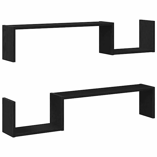 vidaXL Wandregal mit Regal 2 Stk Schwarz Eichen-Optik 100 x 15 x 20 cm 8626 günstig online kaufen