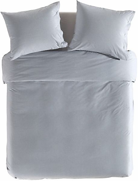 YELLOW Bettwäsche "Chambray" 2 Stk. Uni Design, 100% Baumwolle ab 135x200 c günstig online kaufen