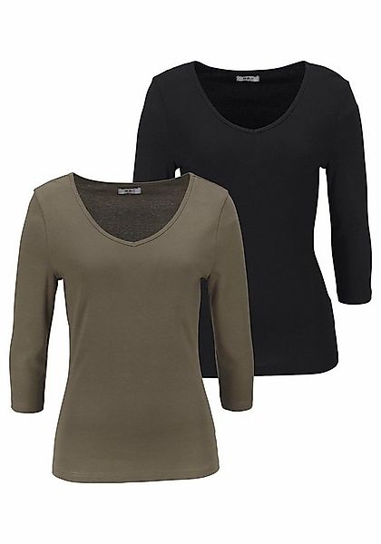 Flashlights V-Shirt (Packung, 2-tlg., 2er-Pack) unifarben, V-Ausschnitt, Ba günstig online kaufen