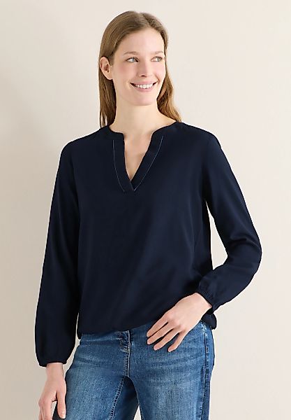 Cecil Langarmbluse mit geschlitztem Rundhalsausschnitt günstig online kaufen
