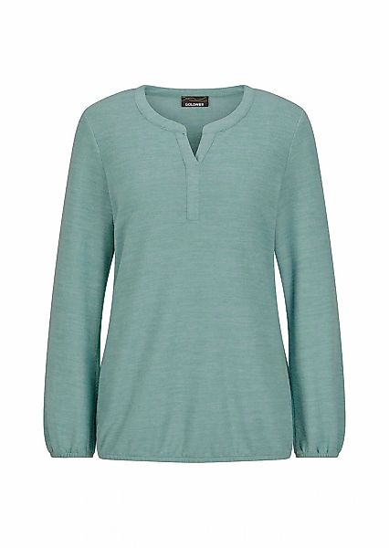 GOLDNER Langarmshirt "Elegante Bluse mit Zierblende, Rundhals" Gummibündche günstig online kaufen
