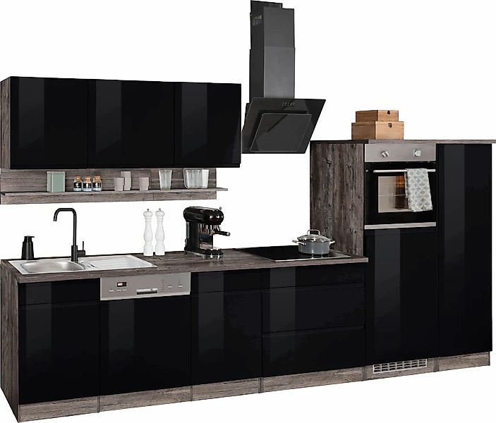 HELD MÖBEL Küchenzeile "Virginia", Breite 350 cm, ohne E-Geräte günstig online kaufen