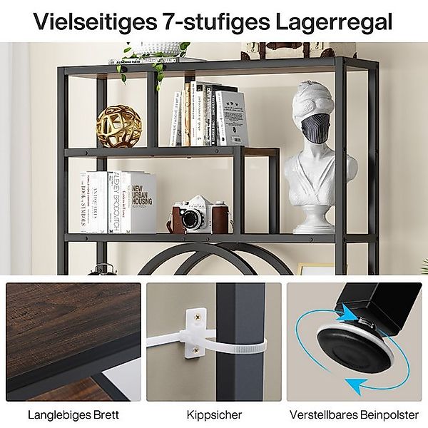 Tribesigns Bücherregal 8-stöckiges Display Stand Lagerregale mit 11 offenen günstig online kaufen