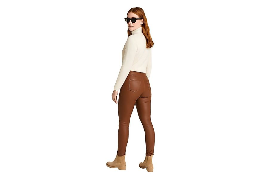 Aurela Damenmode Lederhose Damen Leder Leggings gefüttert mit elastischem B günstig online kaufen