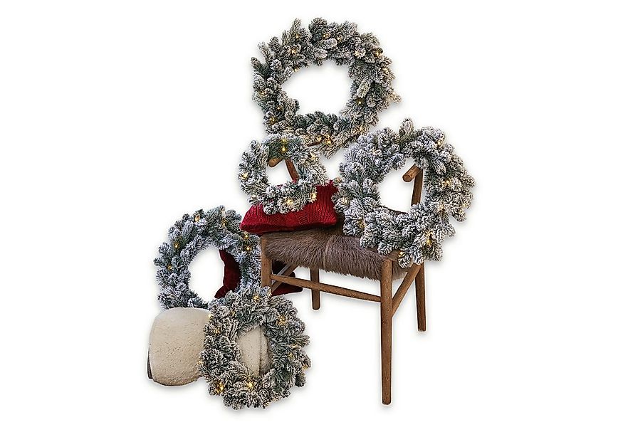 Mirabeau Dekokranz LED-Kranz 5er Set Ellaria grün/weiß günstig online kaufen