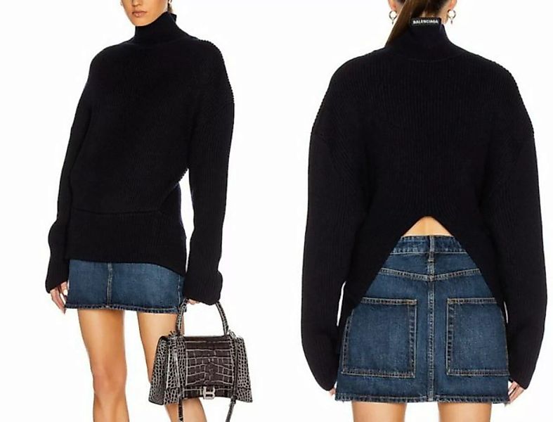 Balenciaga Strickpullover BALENCIAGA BLACK WOOL UPSIDE DOWN Sweater Jumper günstig online kaufen