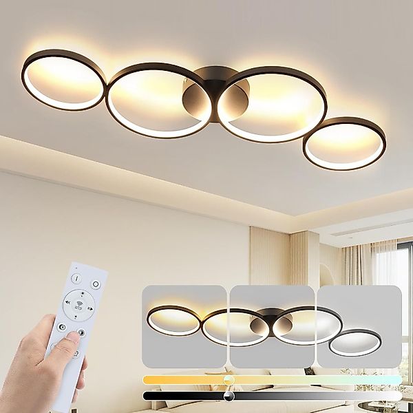 ZMH LED Deckenleuchte Wohnzimmer 4 Flammig günstig online kaufen