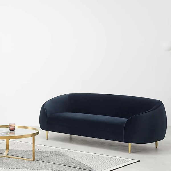 Trudy 3-Sitzer Sofa, Samt in Koenigsblau - MADE.com günstig online kaufen