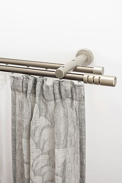 GARESA Gardinenstange "PEMPIA" Ø 20 mm 2 läufig-läufig Wunschmaßlänge Vorha günstig online kaufen