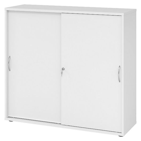 bümö Aktenschrank office Schiebetürenschrank Dekor: Weiß - Griffe: Bogengri günstig online kaufen