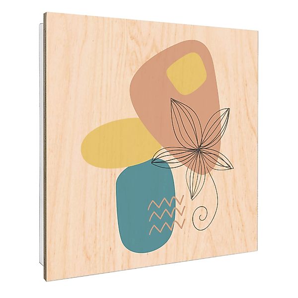 Banjado Schlüsselkasten mit Holzfront 30x30cm Weiß Scharnier Links 50 Haken günstig online kaufen
