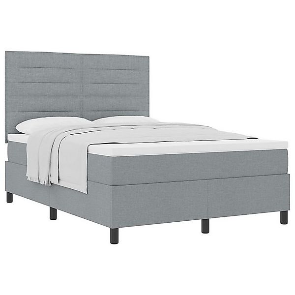 vidaXL Bett Boxspringbett mit Matratze Lichtgrau 160x200 cm Stoff (1-tlg) günstig online kaufen