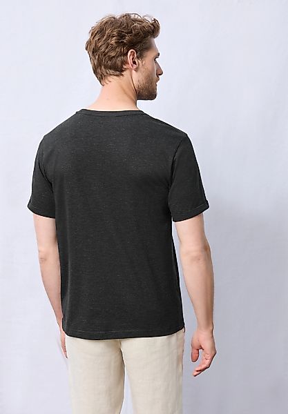 STREET ONE MEN T-Shirt mit Streifen-Struktur günstig online kaufen