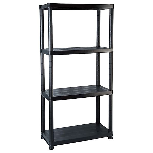 vidaXL Ablageregal Lagerregal 4-Tier Schwarz 61x30,5x130 günstig online kaufen