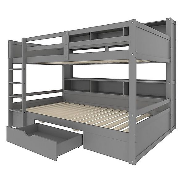 Gotagee Etagenbett Einzelbett 90x200cm Holzbett Gästebett Stauraum Doppelbe günstig online kaufen