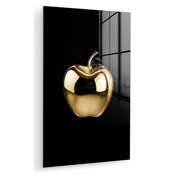 MuchoWow Acrylglasbild Apfel - Gold - günstig online kaufen