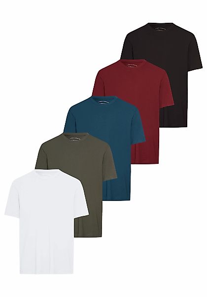 Mans World Rundhalsshirt, Kurzarm, Regular Fit, unifarben, Rundhals, aus Ba günstig online kaufen