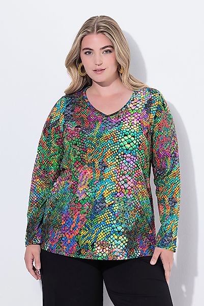 Ulla Popken Longshirt Shirt Schlangenmuster A-Linie günstig online kaufen
