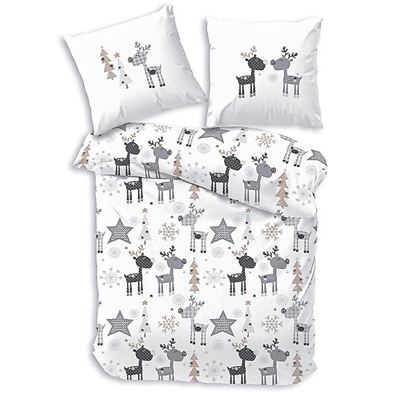 Träumschön Bettwäsche Biber Winter- Weihnachtsbettwäsche 135x200 günstig online kaufen