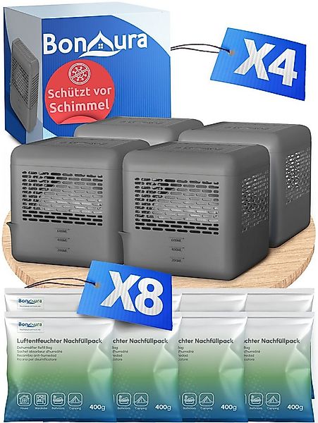 BonAura Luftentfeuchter ohne Strom, für 88 m³ Räume, Tank 0,6 l, 4x Entfeuc günstig online kaufen
