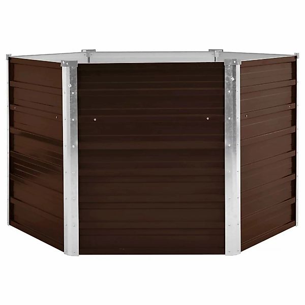 vidaXL Garten-Hochbeet Braun 129 x 129 x 77 cm Stahl 660628 günstig online kaufen