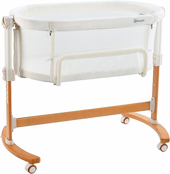 BabyGo Beistellbett "Amila, beige white" mit Schaukelfunktion günstig online kaufen