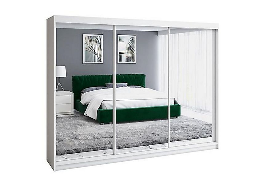 A&J MöbelLand GmbH Schiebetürenschrank ULMA 200 cm 3-türig Schrank 4 Schubl günstig online kaufen