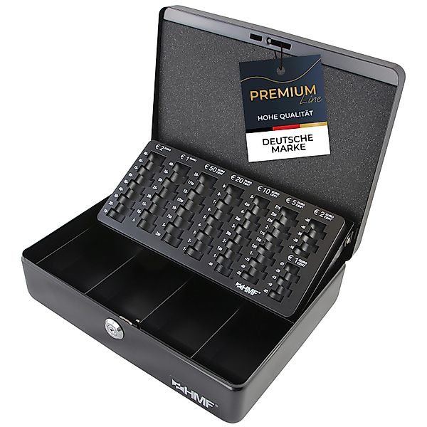 HMF 10015-02 Geldkassette Münzzählbrett 30 x 24 x 9 cm Schwarz günstig online kaufen